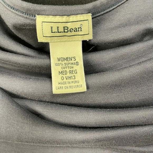 L.L.Bean Women's Soft Supima Cotton Violet Long Sleeve V-Neck Basic MEDIUM - Picture 5 of 5